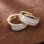 Dazzling Yellow Gold Moissanite Hoop Earrings