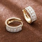 Dazzling Yellow Gold Moissanite Hoop Earrings
