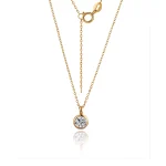 Round Solitaire Pendant | 1ct Round Lab Diamond in 18K Yellow Gold Bezel Setting（Pendant Only）