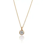 Round Solitaire Pendant | 1ct Round Lab Diamond in 18K Yellow Gold Bezel Setting（Pendant Only）