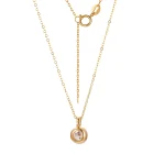 Round Solitaire Pendant | 1ct Round Lab Diamond in 18K Yellow Gold Bezel Setting（Pendant Only）