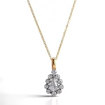 Pear of Starlight Pendant | 18K Waterfall-Inspired Diamond Pendant with Diamond Halo（Pendant Only）