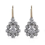Luxury Pear Duo Earrings | 2ctw Pear-Cut Lab Diamond Earrings in 18K Sun-Gold