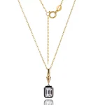 Emerald Cut Solitaire Pendant | 2ct Emerald-Cut Lab Diamond in 18K Gold（Pendant Only）