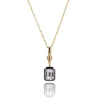 Emerald Cut Solitaire Pendant | 2ct Emerald-Cut Lab Diamond in 18K Gold（Pendant Only）