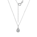 ​Celestial Pear Diamond Pendant | 18K White Gold Pear Lab Diamond & Stardust Halo​（pendant only）