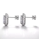 Halo Pear Studs | Pear-Cut Lab Diamond Earrings with Micro-Pavé Halo in 18K White Gold