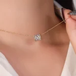 Two-Tone Pavé Lab Diamond Barrel Slide Pendant | Pendant Only