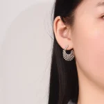 Pavé Lab Diamond Statement Drop Earrings in 18k Yellow Gold