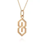 Geometric S Shaped Pendant Necklace Featuring Tapered Baguette Cut Moissanite Accents