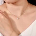 Aureate Solitaire Pendant | 1ct Round Lab Diamond Pendant in 18K Yellow Gold Four-Prong Setting​