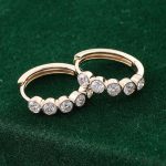 Golden Radiance Hoop Earrings - 14K Yellow Gold, Moissanite Circle of Light