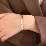 Heart Cut Lab Gemstone Bangle Bracelet Modern Station Style