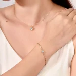 Celestial Line Bracelet | 18K Yellow Gold Lab diamond Bracelet with Round-Cut Lab Diamond Accents