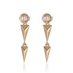Modern Geometric Spike Drop Earrings with Marquise Moissanite Accents