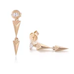 Modern Geometric Spike Drop Earrings with Marquise Moissanite Accents