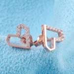 Heart Shape Design:Enchanting Round Cut Moissanite Stud Earrings