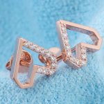 Heart Shape Design:Enchanting Round Cut Moissanite Stud Earrings