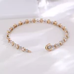 Dual-Tone Radiance Bracelet | 18K Bracelet with Alternating 3.3ctw Round-Cut Lab Diamond