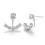 Versatile Round Lab Diamond Earrings in 18k White Gold | 2-in-1 Studs