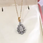 Pear of Starlight Pendant | 18K Waterfall-Inspired Diamond Pendant with Diamond Halo（Pendant Only）