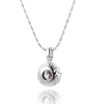 1 Carat Round Lab Diamond Floral Halo Pendant in 18k Gold