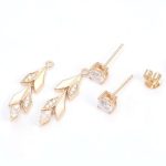 Rose Gold Vine Convertible Drop Earrings with Moissanite Embellishments