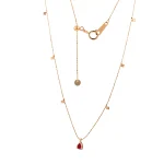 Pear-Shaped Ruby Pendant on an Adjustable Diamond Station Necklace
