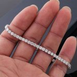 Timeless Treasur eElegant Round Cut White Gold Moissanite Bracelet