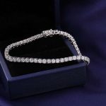 Timeless Treasur eElegant Round Cut White Gold Moissanite Bracelet
