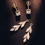 Rose Gold Vine Convertible Drop Earrings with Moissanite Embellishments