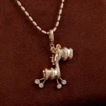 Whimsical Pavé Diamond Zebra Pendant | 18k Yellow Gold Animal Jewelry | Pendant Only