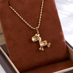 Whimsical Pavé Diamond Zebra Pendant | 18k Yellow Gold Animal Jewelry | Pendant Only