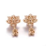 Gorgeous Vintage Style Yellow Gold Moissanite Flower Stud Earrings