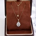 Vintage Emerald Cut Lab Diamond Starburst Halo Pendant |Pendant Only