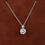 1.50 CTW Two-Stone Round Lab Diamond Pendant | Pendant Only