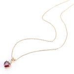1.2 CT Heart-Shaped Ruby Gem Pendant Necklace