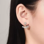 Versatile Round Lab Diamond Earrings in 18k White Gold | 2-in-1 Studs