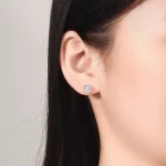 Classic Round Lab Diamond Stud Earrings in 18k Yellow Gold | With UFO Earring Backs