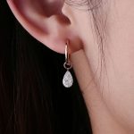Stunning Rose Gold Moissanite Pear Cut Drop Earrings