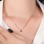 Pear-Shaped Ruby Pendant on an Adjustable Diamond Station Necklace