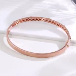 Marquise and Round Cut Moissanite Bangle Bracelet Brushed Finish Style