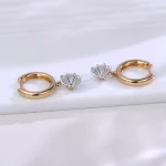 Round Cut Solitaire Dangle Huggie Hoop Earrings