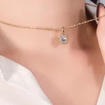 1 Carat Round Lab Diamond Floral Halo Pendant in 18k Gold