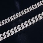 6MM Wide Moissanite Silver Cuban Chain