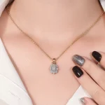 Vintage Emerald Cut Lab Diamond Starburst Halo Pendant |Pendant Only
