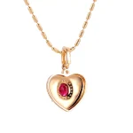 Celestial Ruby and Diamond Starburst Heart Pendant in 18k Yellow Gold