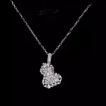 Geometric Lab Diamond Gourd Pendant in 18k White Gold