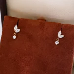 Marquise Leaf & Round Lab Diamond Drop Earrings in 18k Yellow Gold