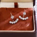 Versatile Round Lab Diamond Earrings in 18k White Gold | 2-in-1 Studs